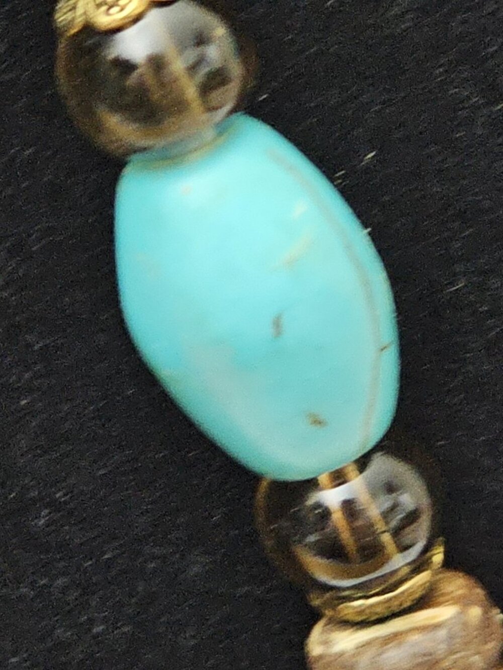 Handmade Boho Elephant Pendant Necklace Turquoise Wood Beaded Tribal Statement - Picture 3 of 5
